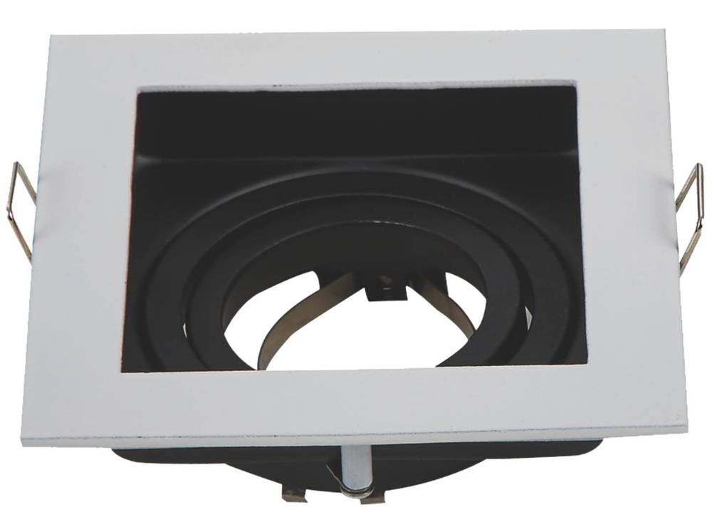 2014 КВАДРАТНО ТЯЛО БЯЛО/ЧЕРНО GU10 ЦОКЪЛ АЛУМИНИЙ IP20 MAX-35W - Image 1
