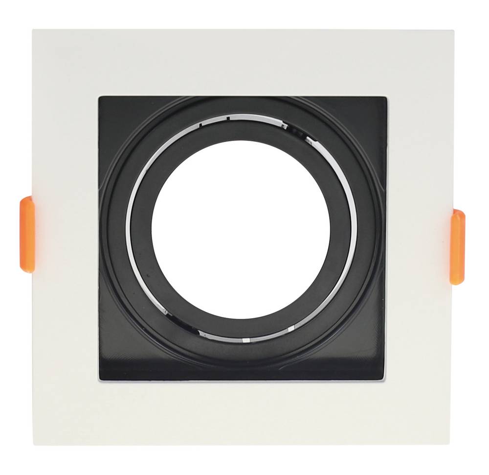 2052 КВАДРАТНО ТЯЛО ЗА GU10 БЯЛО/ЧЕРНО ПЛАСТМАСА IP20 MAX-35W - Image 1