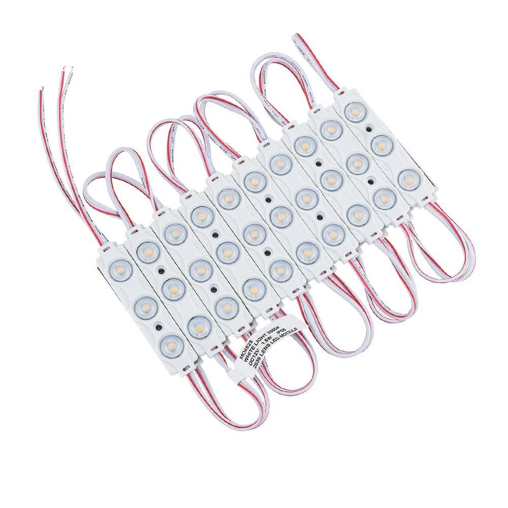 4523 1.5W LED МОДУЛ С ЛУПА 3 2835 160° DC12V 70*15mm IP65 3000K - Image 1