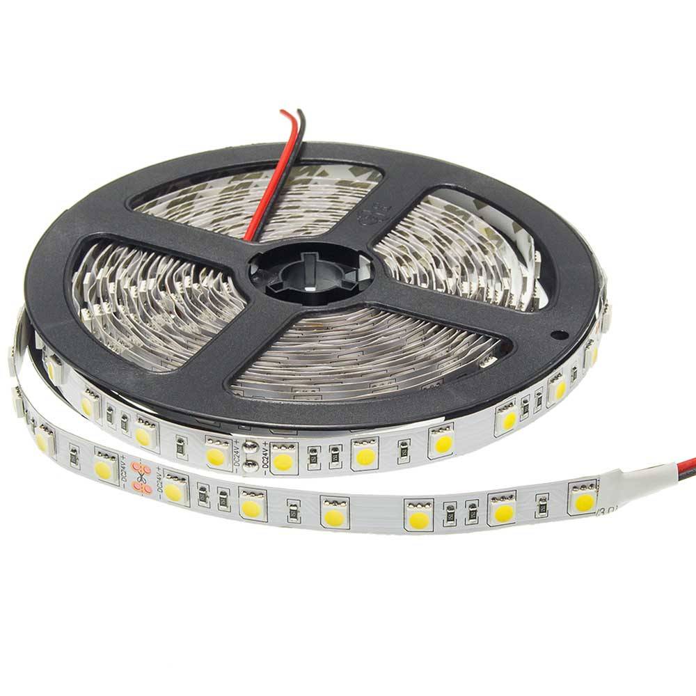 4850 24V LED ЛЕНТА 1ролка-5м, 5050 60 SMD/m НЕВЛАГОЗАЩИТЕНА – Неутрално Бяло - Image 1