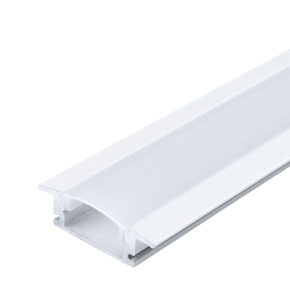 5106 АЛУМИНИЕВ ПРОФИЛ ЗА LED ЛЕНТА БЯЛО ТЯЛО/БЯЛ РАЗСЕЙВАТЕЛ 2m 24.7×7.4mm ЗА ВГРАЖДАНЕ - Image 1