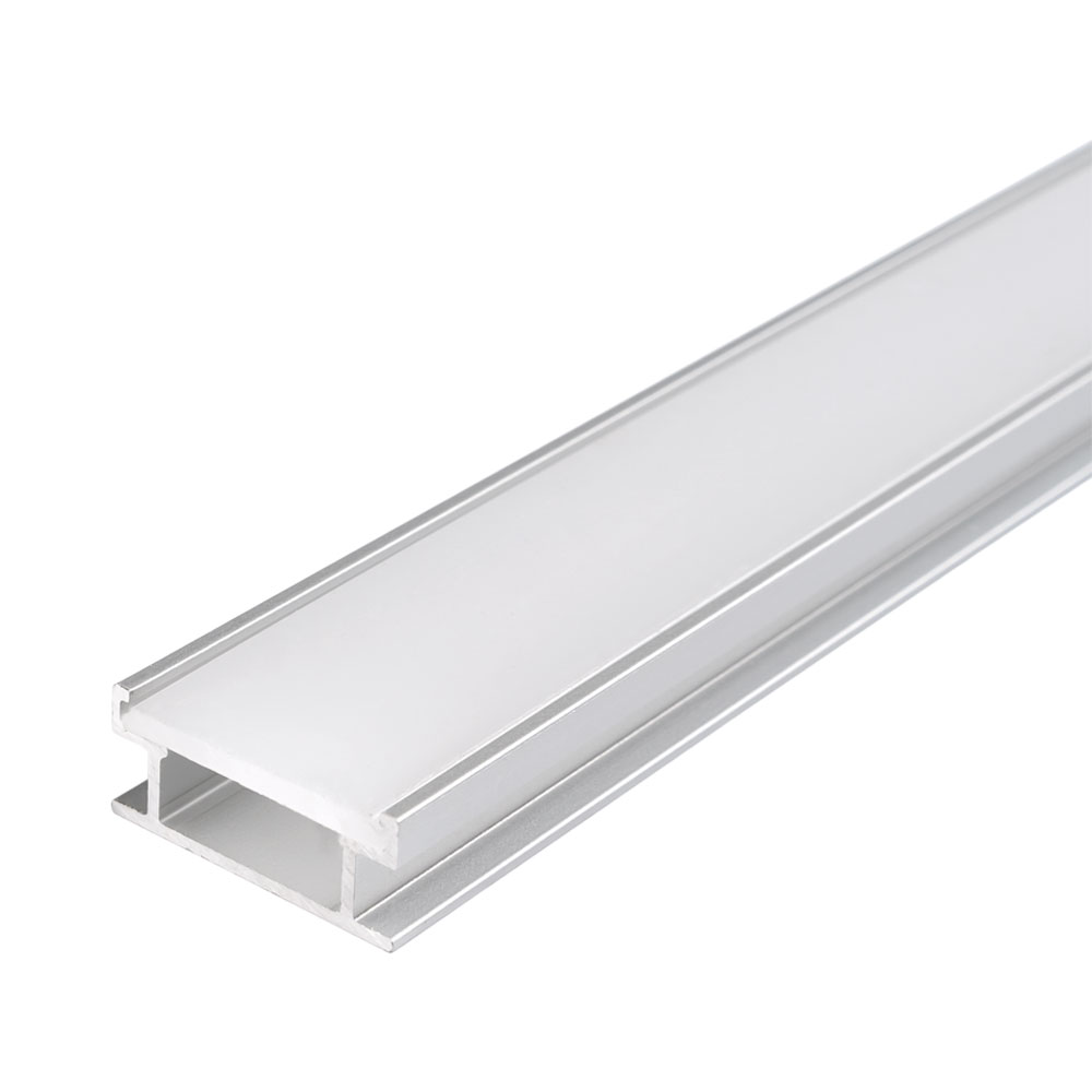 5113 АЛУМИНИЕВ ПРОФИЛ ЗА LED ЛЕНТА СИВО ТЯЛО/БЯЛ РАЗСЕЙВАТЕЛ 2m - Image 1
