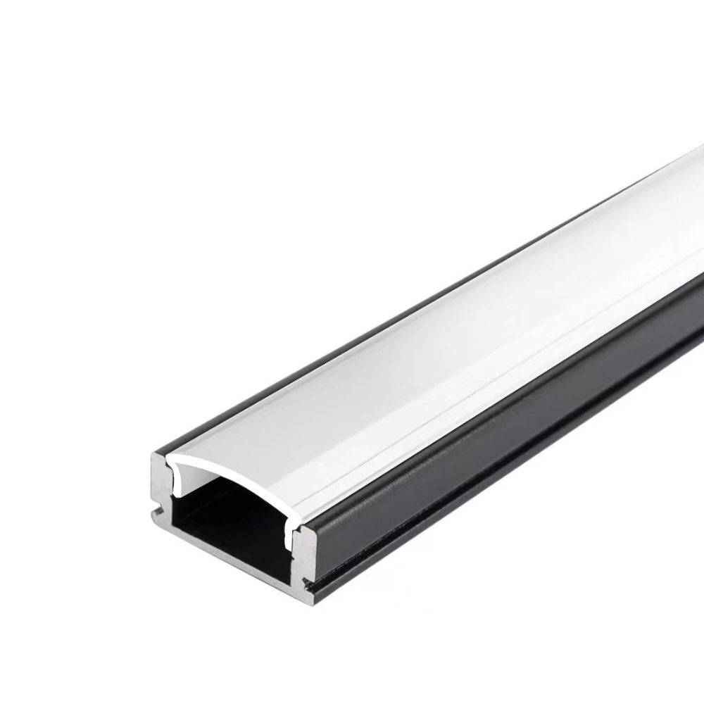 5185-2png АЛУМИНИЕВ ПРОФИЛ ЗА LED ЛЕНТА ЧЕРНО ТЯЛО/БЯЛ РАСЕЙВАТЕЛ 2m 17.4x7mm - Image 1