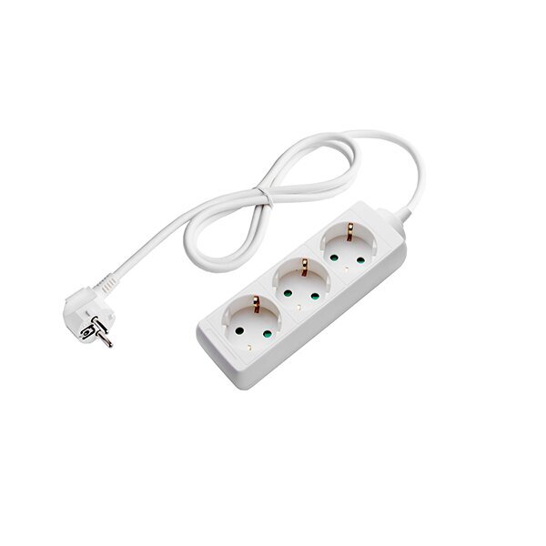7601 РАЗКЛОНИТЕЛ 3-ГНЕЗДА 3G1.0mm-1.5M, 16A, 230V, Max3500W, IP20 – БЯЛ - Image 1