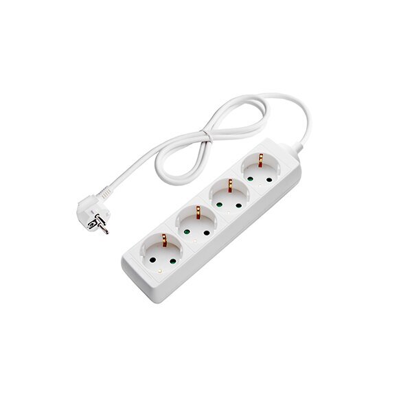 7604 РАЗКЛОНИТЕЛ 4-ГНЕЗДА 3G1.5mm-3M, 16A, 230V, Max3500W, IP20 – БЯЛ - Image 1