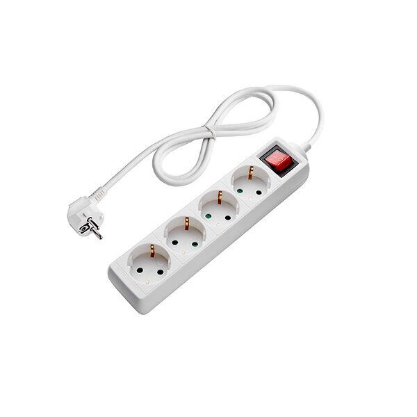 7610 РАЗКЛОНИТЕЛ 4-ГНЕЗДА+SWITCH 3G1.5mm-3M, 16A, 230V, Max3500W, IP20 – БЯЛ - Image 1
