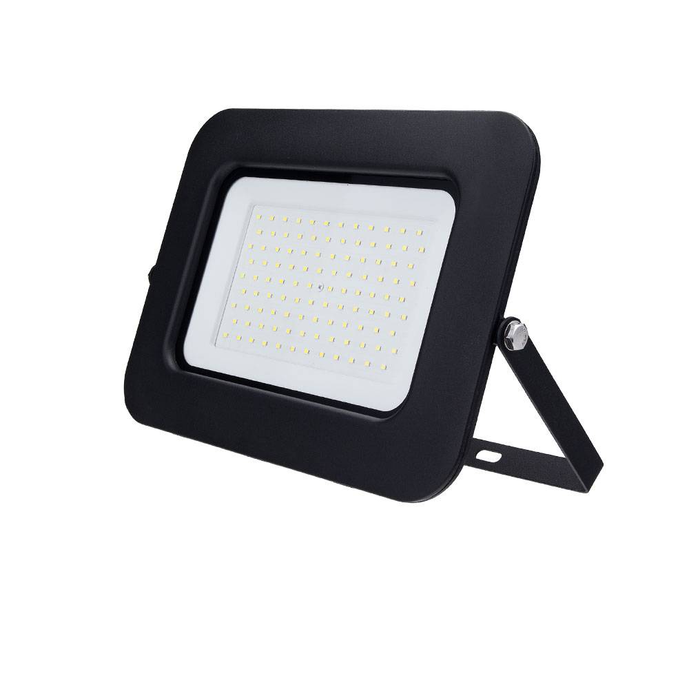 5894 LED SMD ПРОЖЕКТОР ЧЕРЕН 100W AC170-265V 150° IP65 2800K 70CM CABLE - Image 1