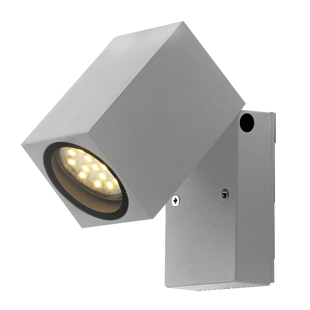 7445 СТЕНЕН ОСВЕТИТЕЛ АЛУМИНИЙ СРЕБРИСТО ТЯЛО IP44 GU10 ЦОКЪЛ AC220-240V - Image 1