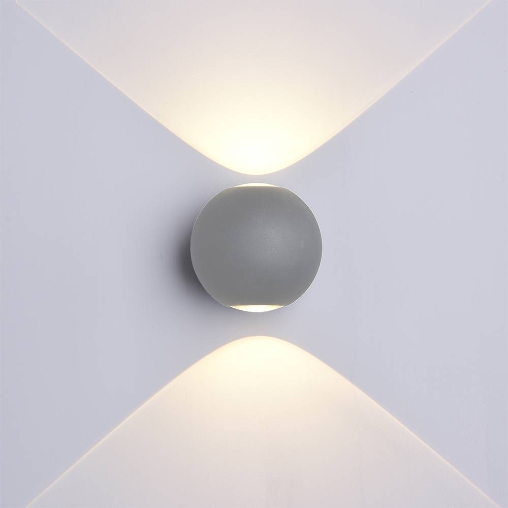 7498 LED СТЕНЕН ОСВЕТИТЕЛ CREE AC100-240V 6W IP54 660LM СИВО ТЯЛО 4000K - Image 1