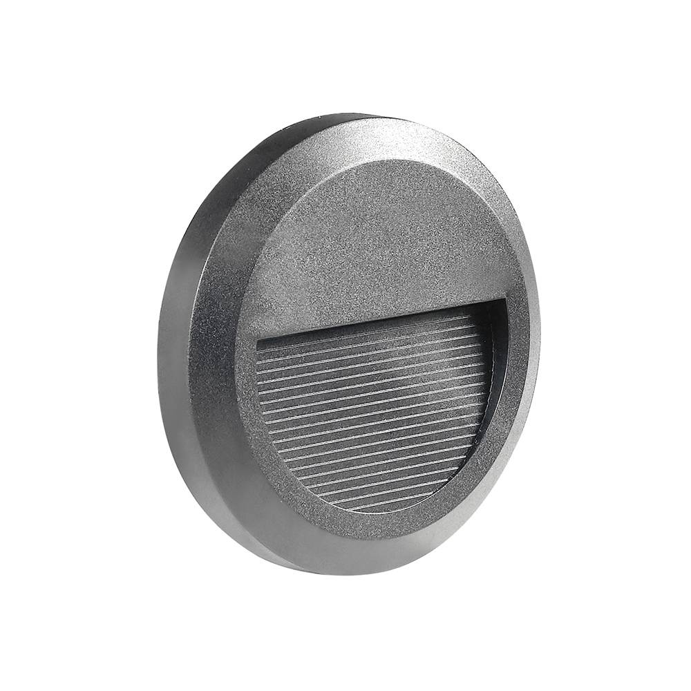7508 2W LED ОСВЕТЛЕНИЕ ЗА СТЪЛБИ КРЪГЪЛ СИВ – Неутрално Бяло - Image 1