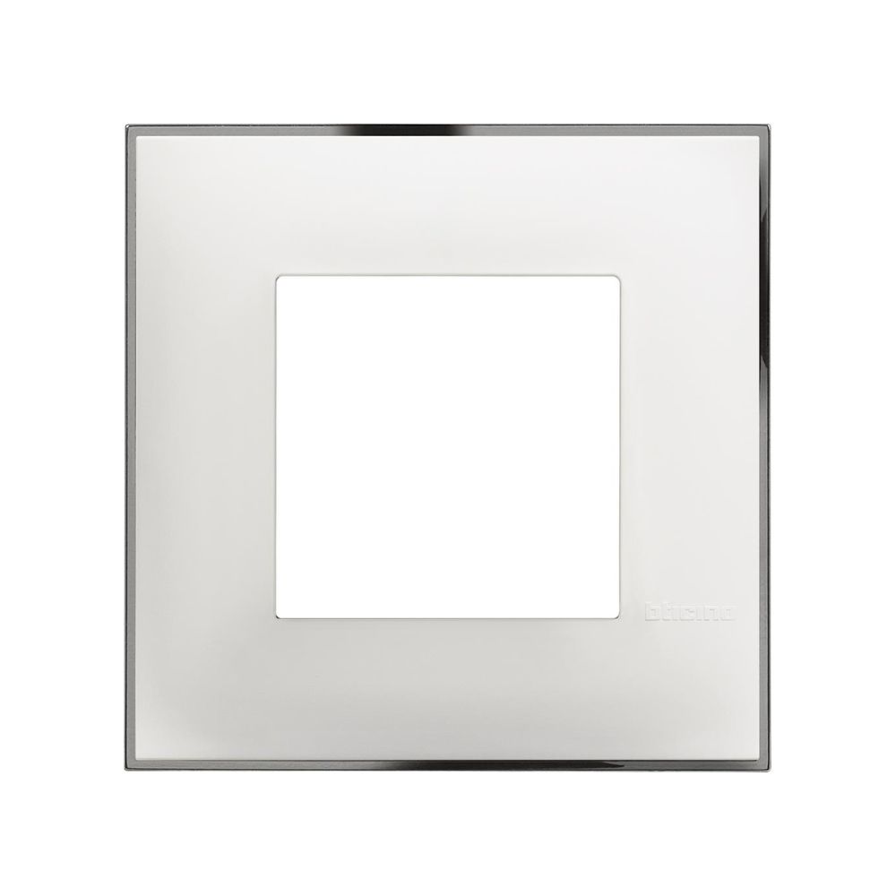 R4802WR Classia Лицева рамка единична 2М бяло с хром - Image 1