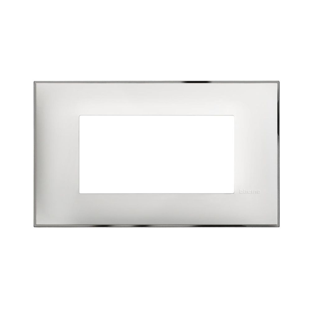 R4804WR Classia Лицева рамка 4 модулна бяло с хром - Image 1