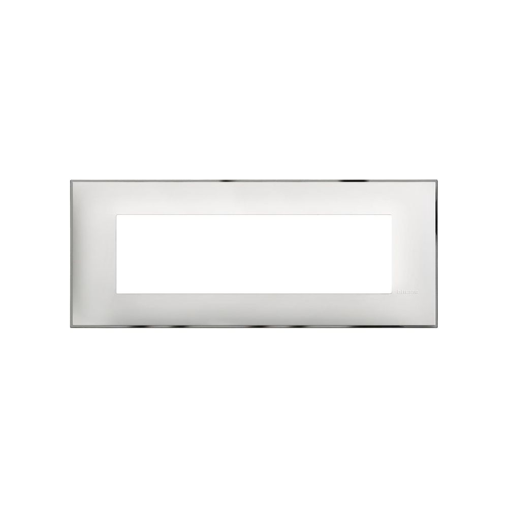 R4807WR Classia Лицева рамка 7 модулна бяло с хром - Image 1