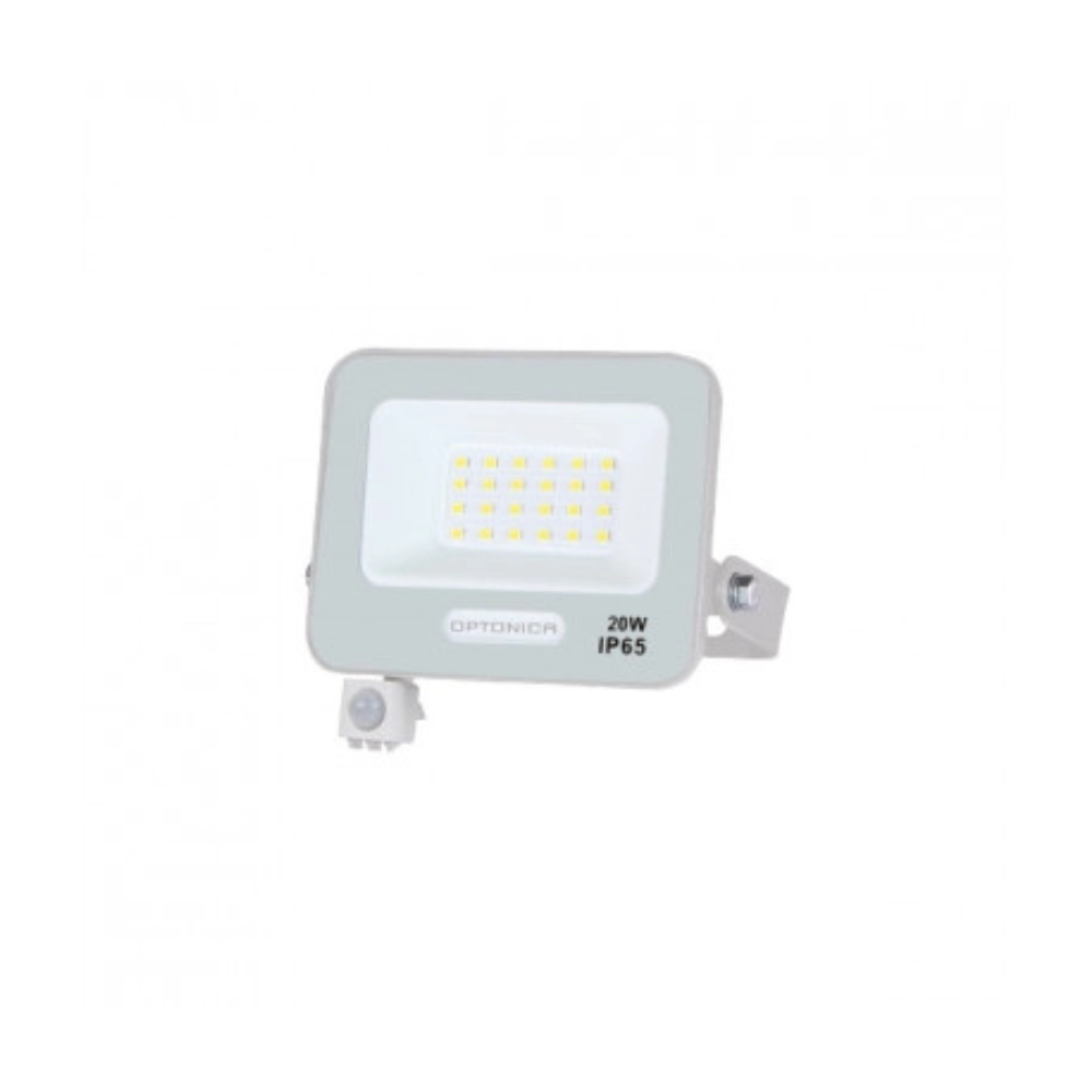 15840 LED SMD ПРОЖЕКТОР БЯЛ 20W 90lm/W AC180-265V 120° IP65 6000K + СЕНЗОР – 15cm КАБЕЛ - Image 1
