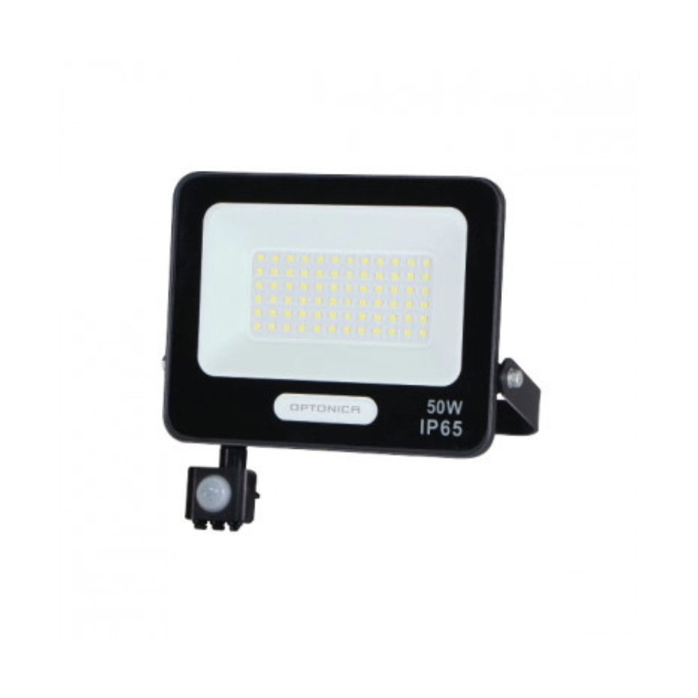 15857 LED SMD ПРОЖЕКТОР ЧЕРЕН 50W 90lm/W AC180-265V 120° IP65 4000K + СЕНЗОР – 15cm КАБЕЛ - Image 1