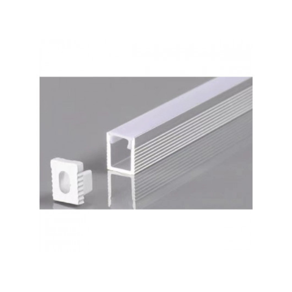 5142 АЛУМИНИЕВ ПРОФИЛ ЗА LED ЛЕНТА СИВО ТЯЛО/БЯЛ РАЗСЕЙВАТЕЛ 2m 7.8x9mm - Image 1