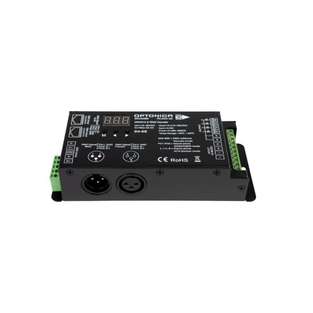 6390 DMX512 ДЕКОДЕР 12-36VDC 8A*4CH MAX32A 384W/768W/1152W(12V/24V/36V) - Image 1