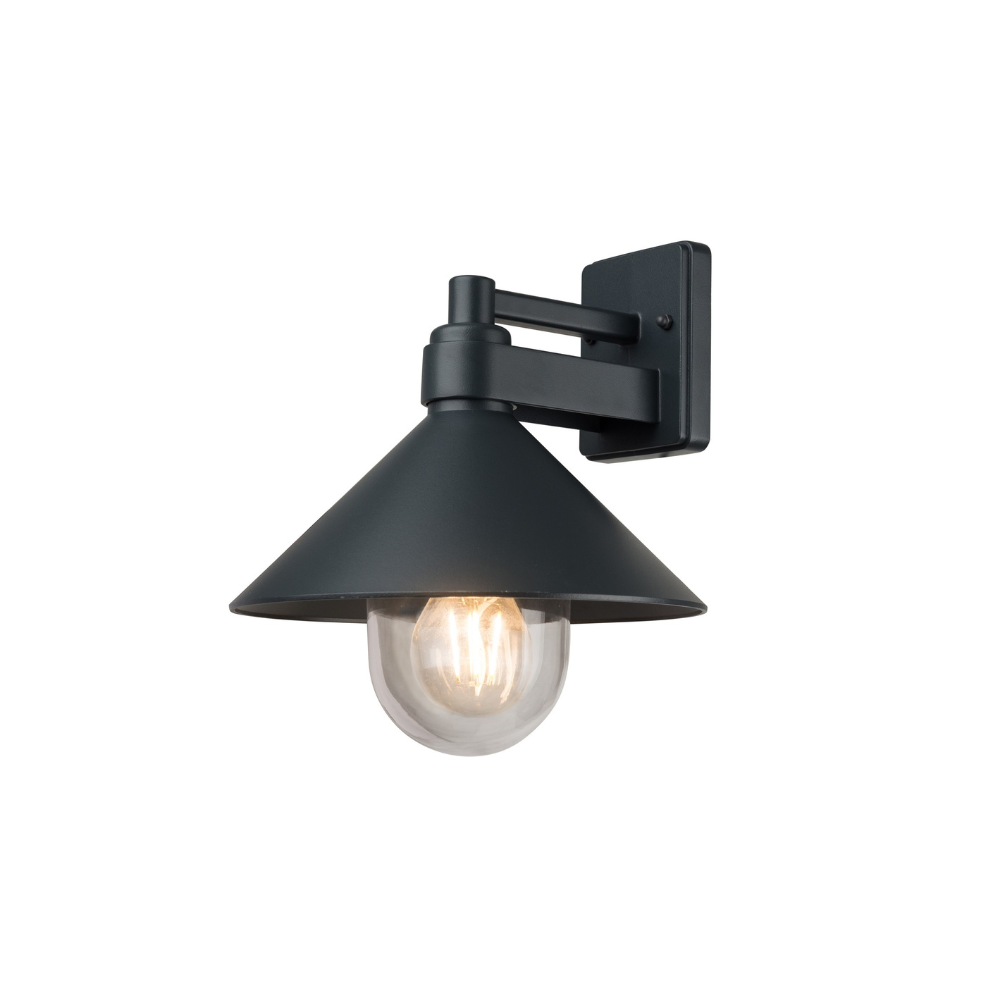 7565 СТЕНЕН ОСВЕТИТЕЛ АЛУМИНИЙ ЧЕРНО ТЯЛО 1xE27 ЦОКЪЛ IP44 - Image 1