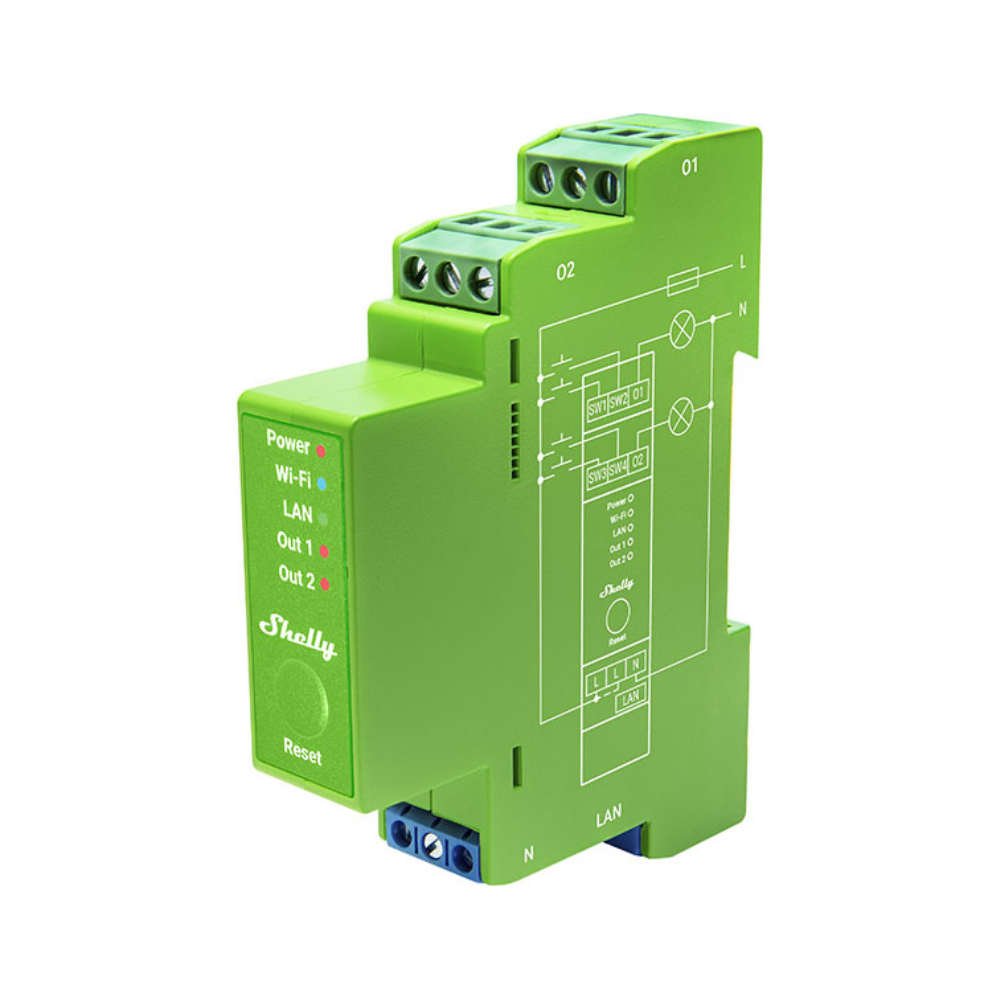 Shelly Pro DImmer 2PM Димер Smart 2х 200VA с мерител за DIN монтаж Shelly PRO Dimmer 2PM - 268179S - Image 1